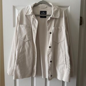 Hollister Women's Light Beige Corduroy Utility Jacket